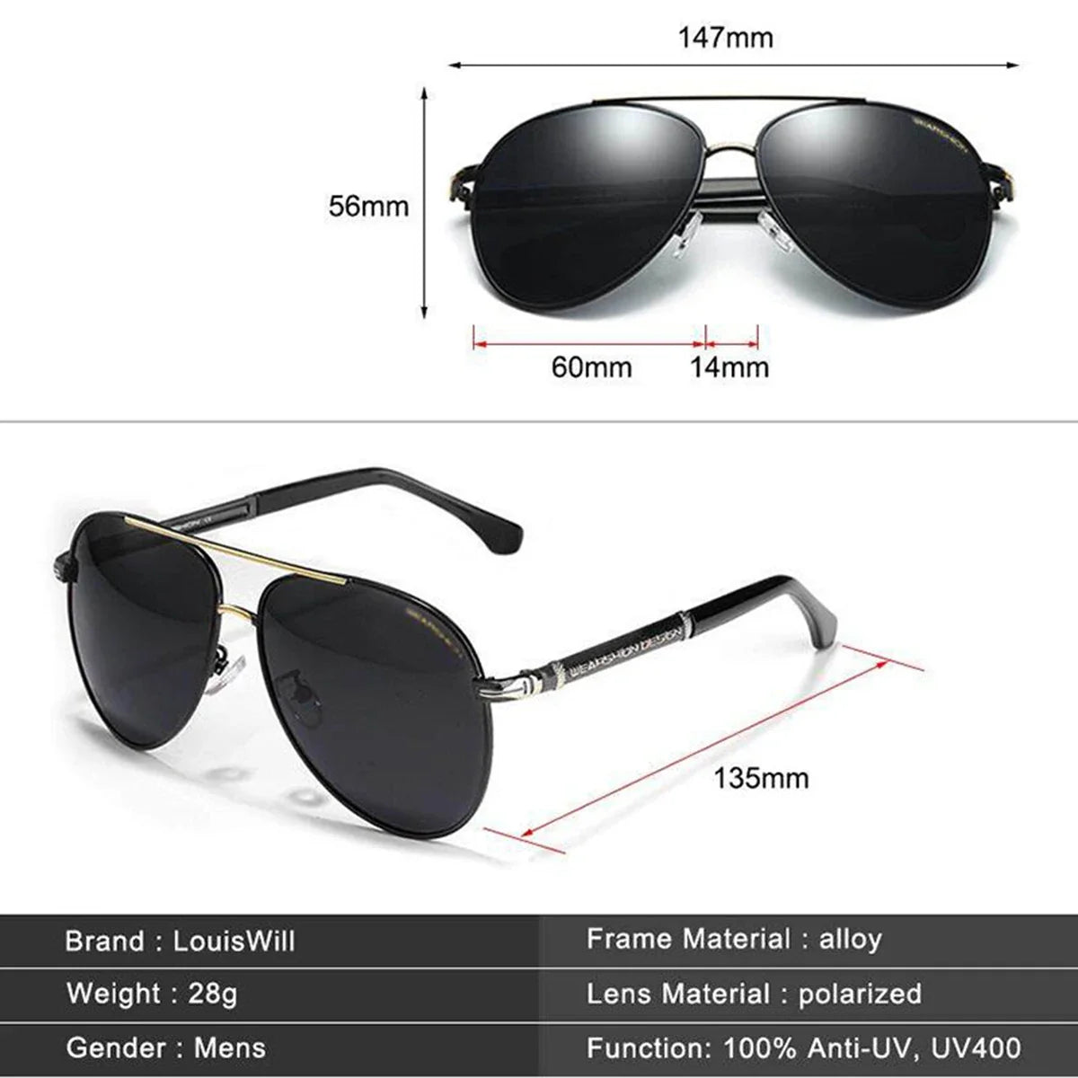Shades Sunglasses for Men - Outdoor UV Protection Light Eyewear