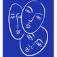 Klein Blue Abstract Canvas Wall Art Vertical Contemporary Print