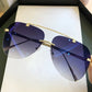 Vintage 2025 Rimless Aviator Sunglasses For Men Women Gradient Shades Black Brown