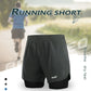 men's Stretchy 2-in-1 running shorts - longer liner, polyester blend, for jogging and gym
