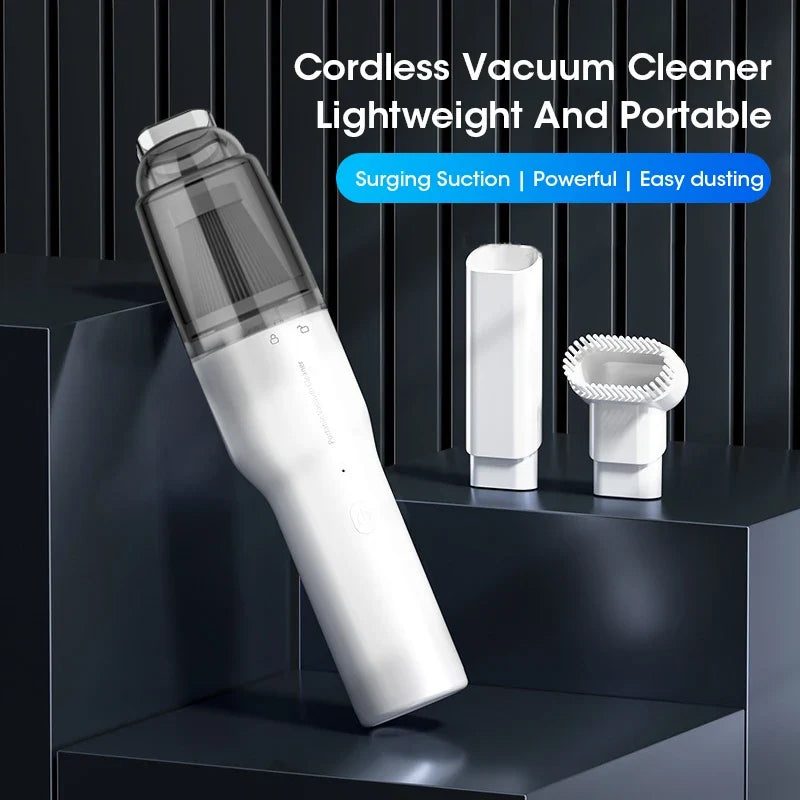 Battery-Powered Hand-Held Car Vacuum Cleaner - Cordless Travel-Friendly Dust Removal for Household Cleaning