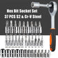 Household Tools Drive Socket Kit - 1/4 Inch Ratchet Wrench & Metric Hex Bit Kit for Mechanics