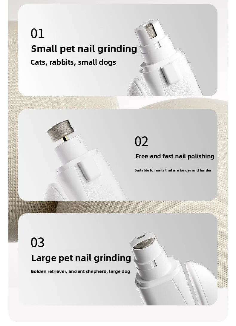 USB-C Battery-Powered Dog Cat Trimmer 2026 – 2-in-1 Pet Nail Clipper & Grinder with LED Blood Line Light