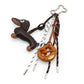Pu Dachshund Leather Bag Charm Baseball Keychain Gift