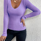 Flattering Fitted Women’s Ribbed Sweater - Scoop Neck, Knit