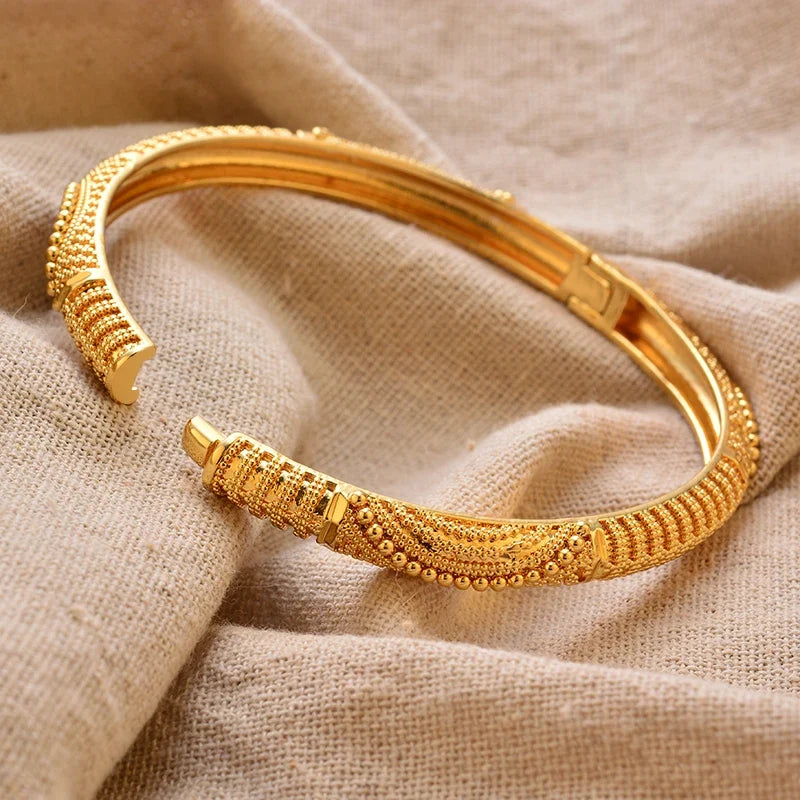 Gold Plated Bangles Deluxe Arabic Wedding Bracelet