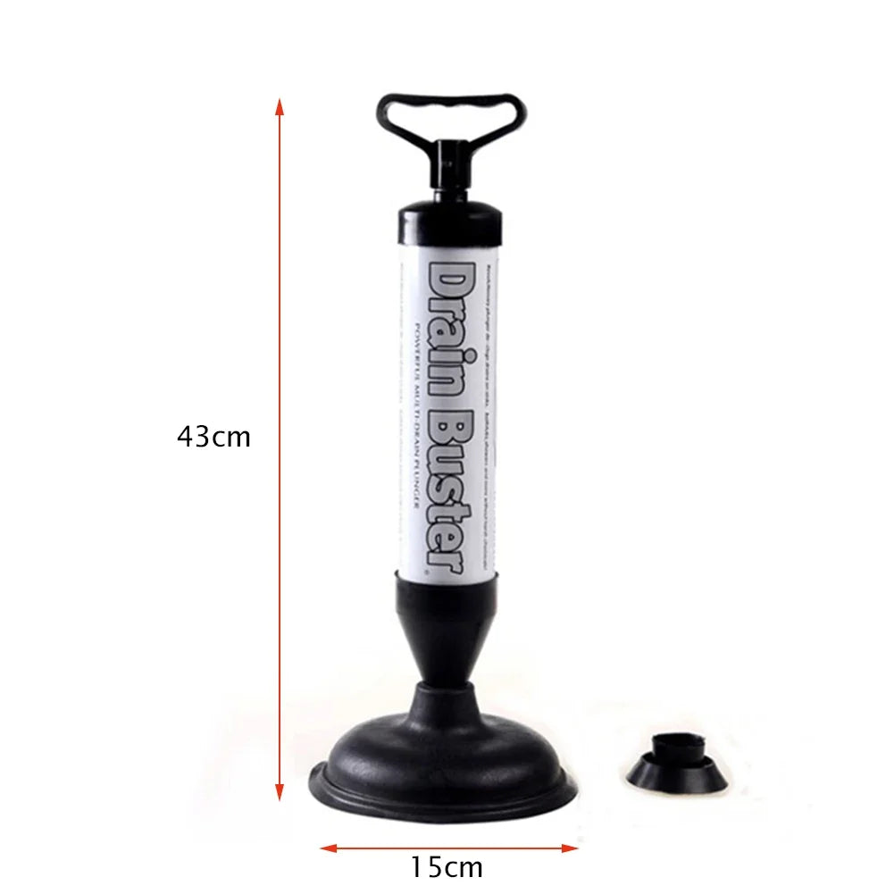 Toilet Plunger High Pressure Pump With Dual Suction Cups - Bathroom Drain Opener, Pipeline Dredge Device