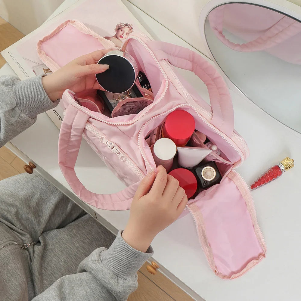 large capacity wash bag, bathroom toiletries partition organizer – Water-Resistant women's travel cosmetic bag