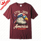 Plush Unisex Bald Eagle Graphic Tee - Short-Sleeve, Sturdy Cotton, For 250th Anniversary Independence Day Celebration