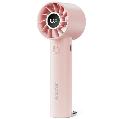 Travel-Friendly Mini Fan Hand-Held Fan with LED Display 3 Speeds