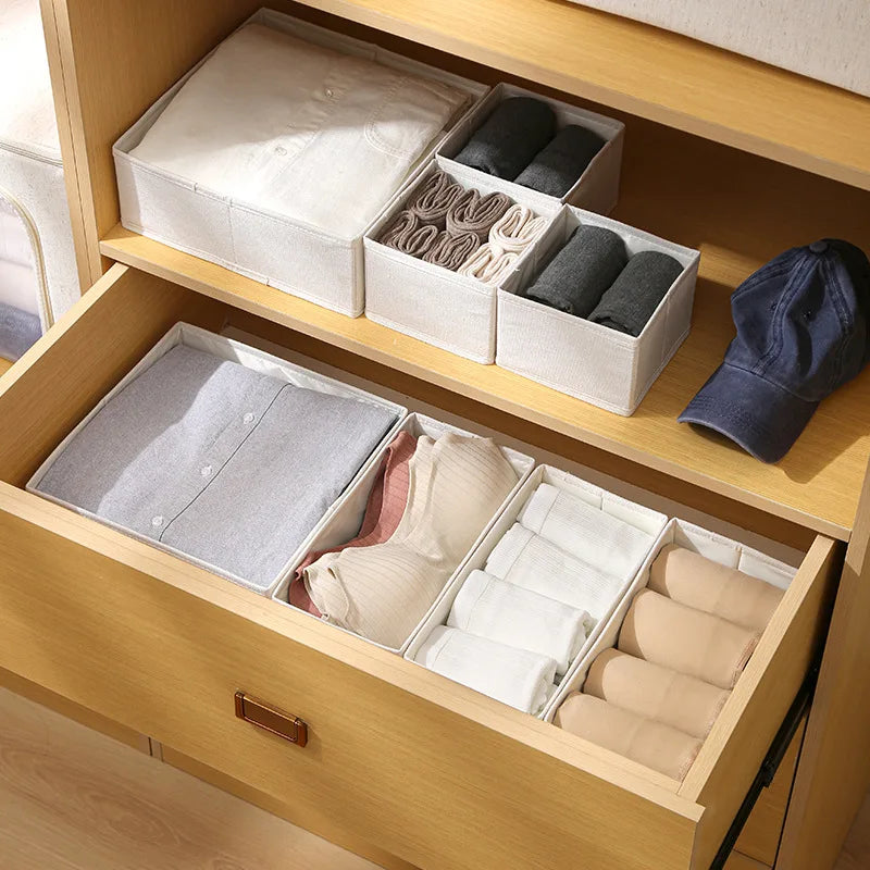 Foldable Bra and Underwear Organizer - Household Organizers for Socks, Pants & Drawer Storage