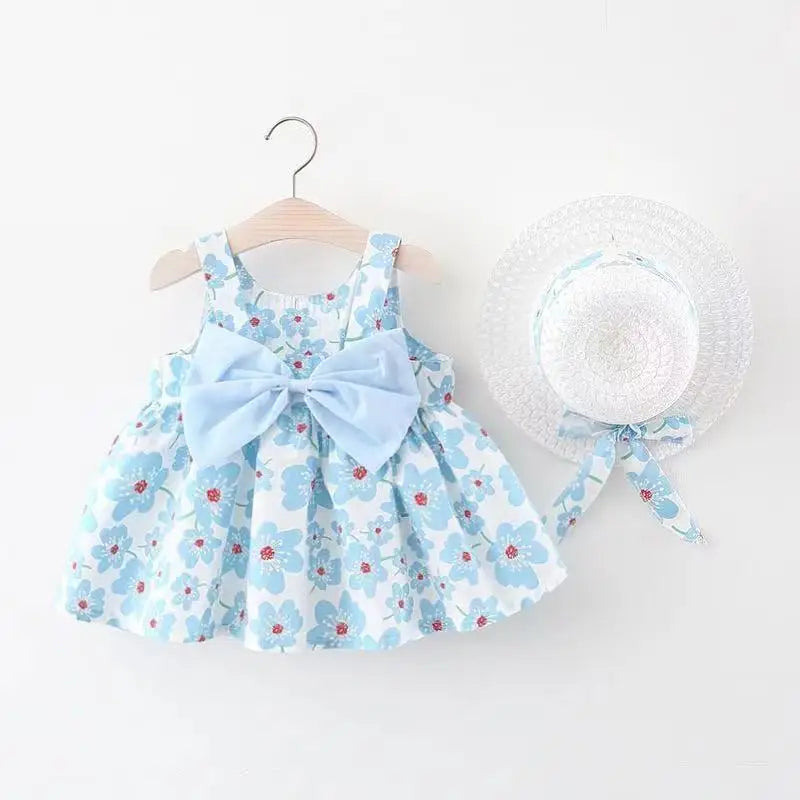 floral a-line, flowy cotton-polyester, for summer beach party – Plush baby girl dress