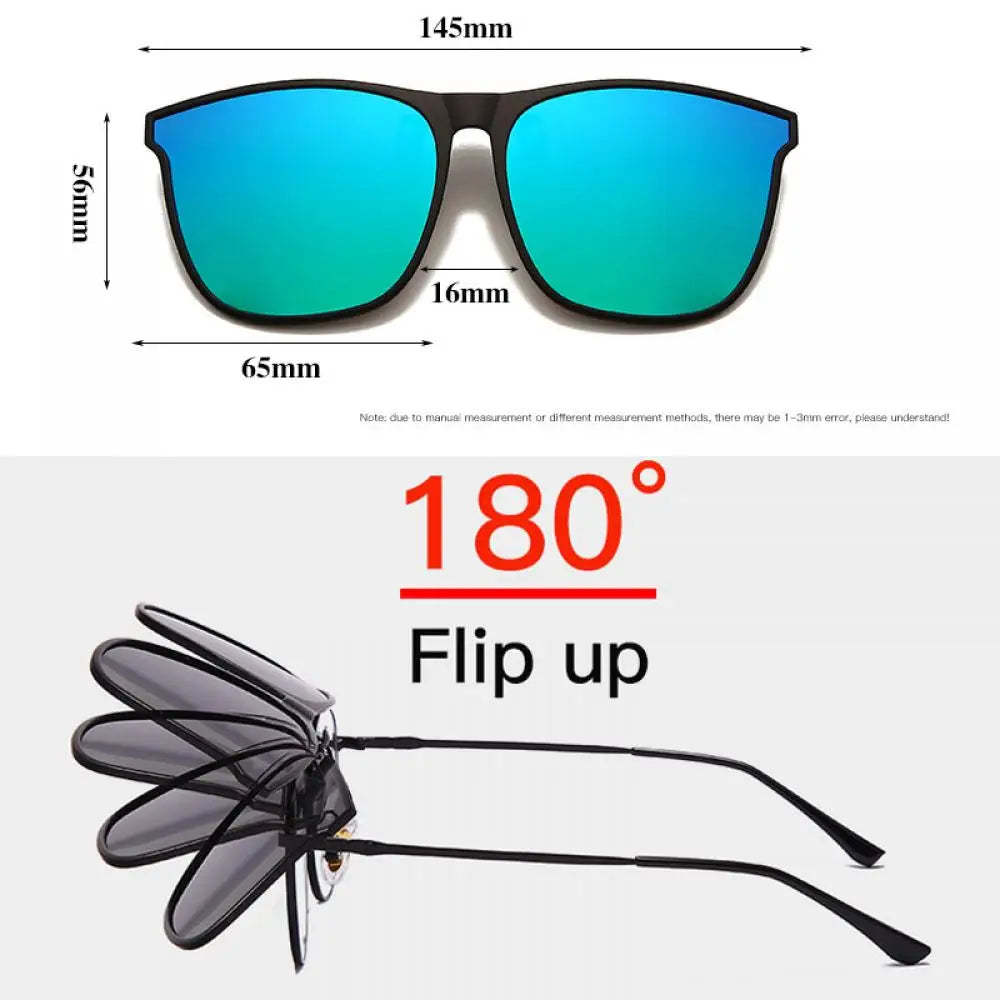 Polarized Photochromic UV Anti-Glare Driving Goggles, Vintage Square Style, Fall 2025 Safe Driving – Night Vision Clip-On Sunglasses