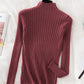 Flattering Stretchy Women Ribbed Sweater - Mock Neck, Knit