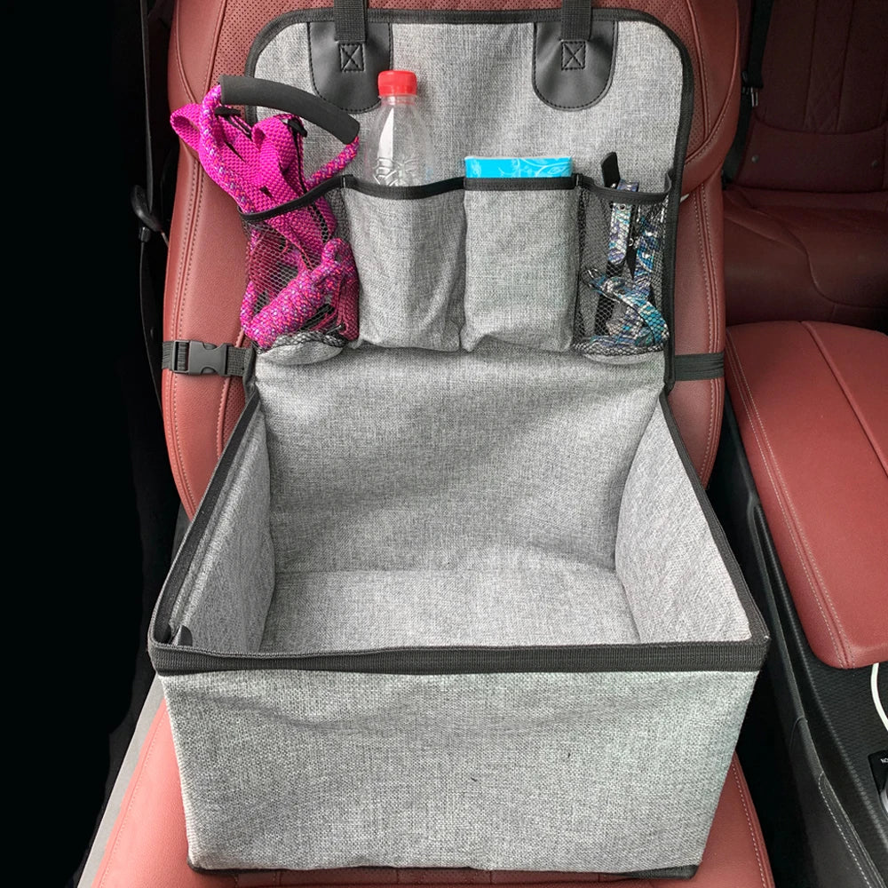 Dog Car Seat - Puppy Booster Seat for Front Seat, Storage Pockets for Compact to Medium Dogs