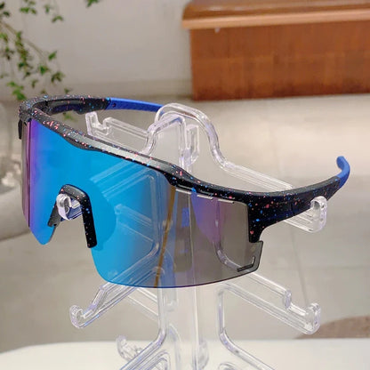 Sports Oversized Sunglasses Men, 2025 Punk Mirror Anti-UV Riding Shades