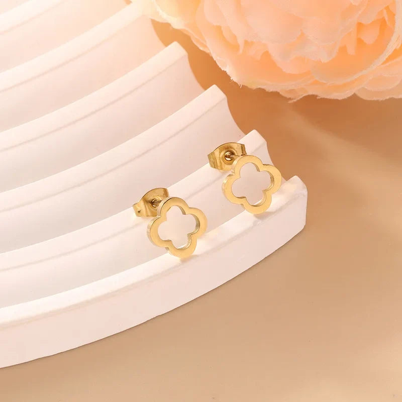 Clover Flower Stainless Steel Bracelet Kit Gold Gift