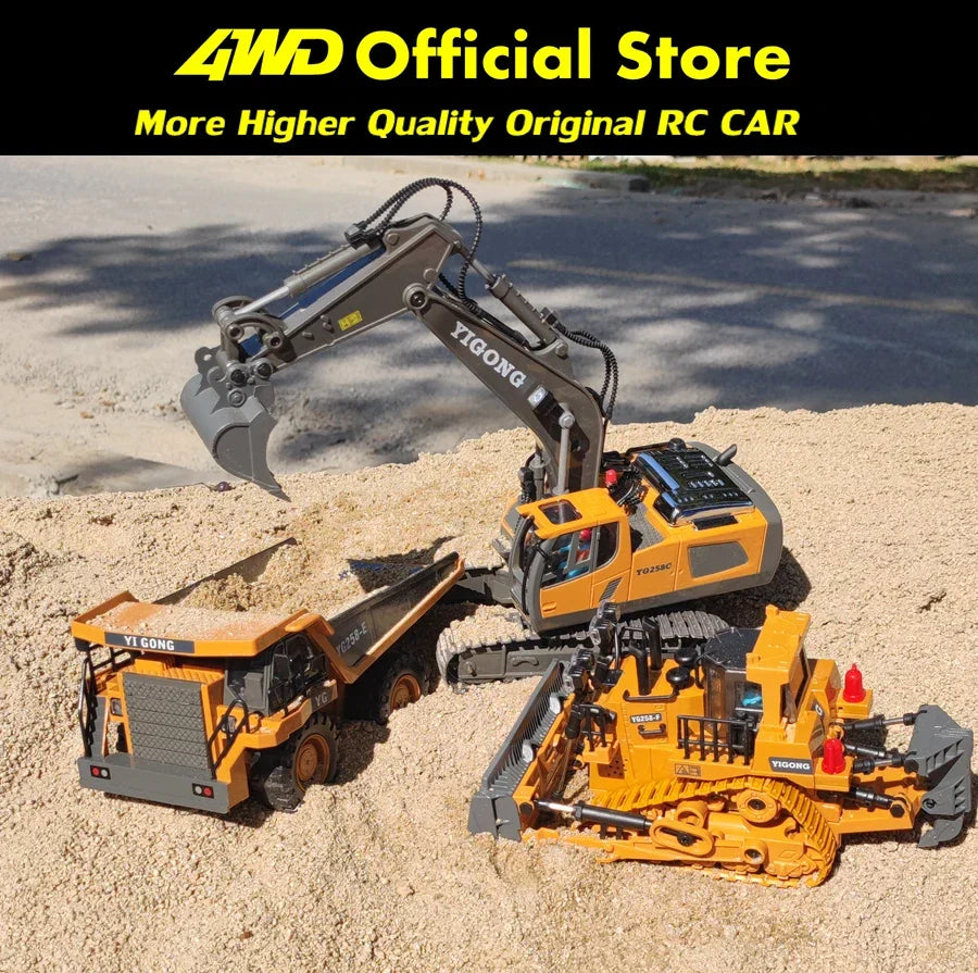 Remote Control Excavator Toy 4x4 Sturdy Alloy Construction Vehicle TikTok Viral Fall 2025 Kids Gift
