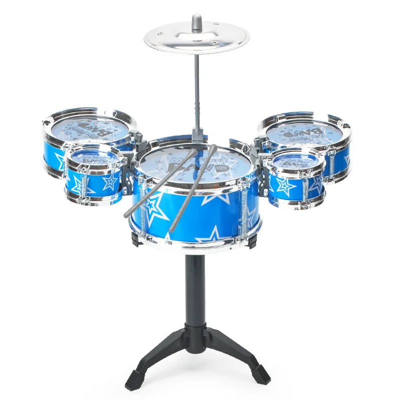 Kids Jazz Drum Kit - Beginner-Friendly Percussion Toy with 5 Drums & Cymbals for Young Musicians