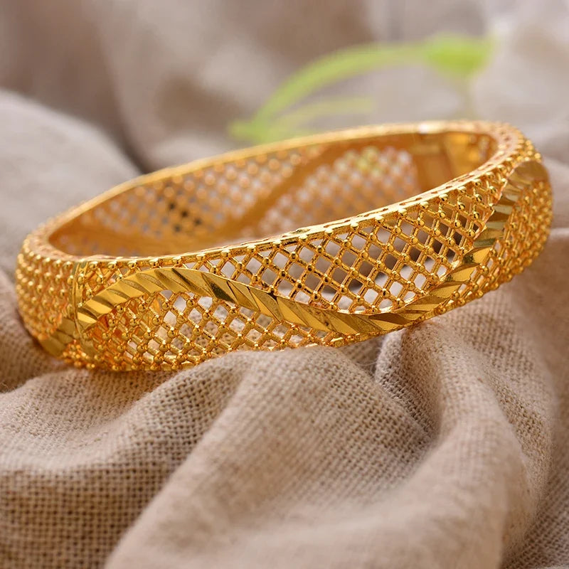 Gold Plated Bangles Deluxe Arabic Wedding Bracelet