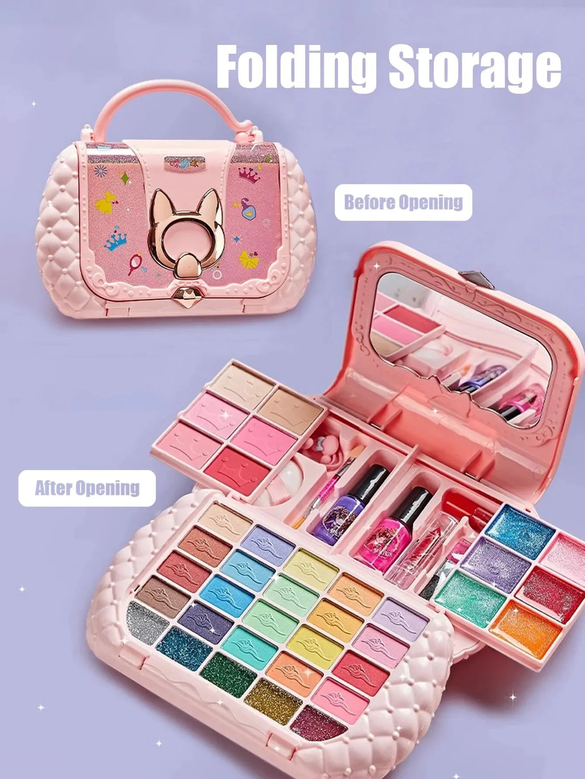 Kids Makeup Kit Washable Non-Toxic Pretend Play Cosmetic Kit Viral Fall 2025 Gift