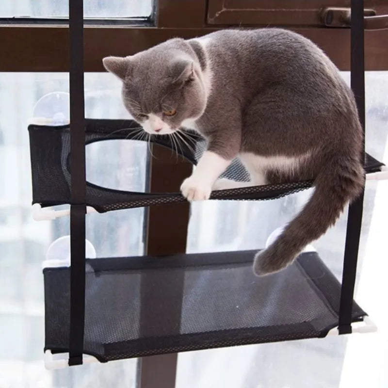 Hammock Cat Window Bed Double Decker Suction Cup Mount Sunny Seat Fall 2025 Wall Mounted Cozy Napping Spot