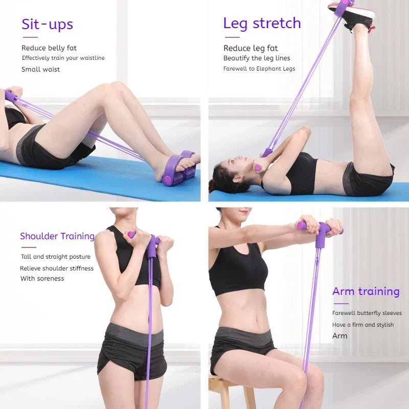 Band Resistance 6 Tube Pedal Puller Fitness Trainer