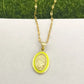 women's Timeless Virgin Mary pendant necklace - 18K gold-plated stainless steel link chain, for everyday wear