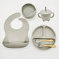 Baby Silicone Tableware Kit 8 Piece Suction Bowls Divided Plate Bib Spoon Fork Fall 2025 Self Feeding Aid