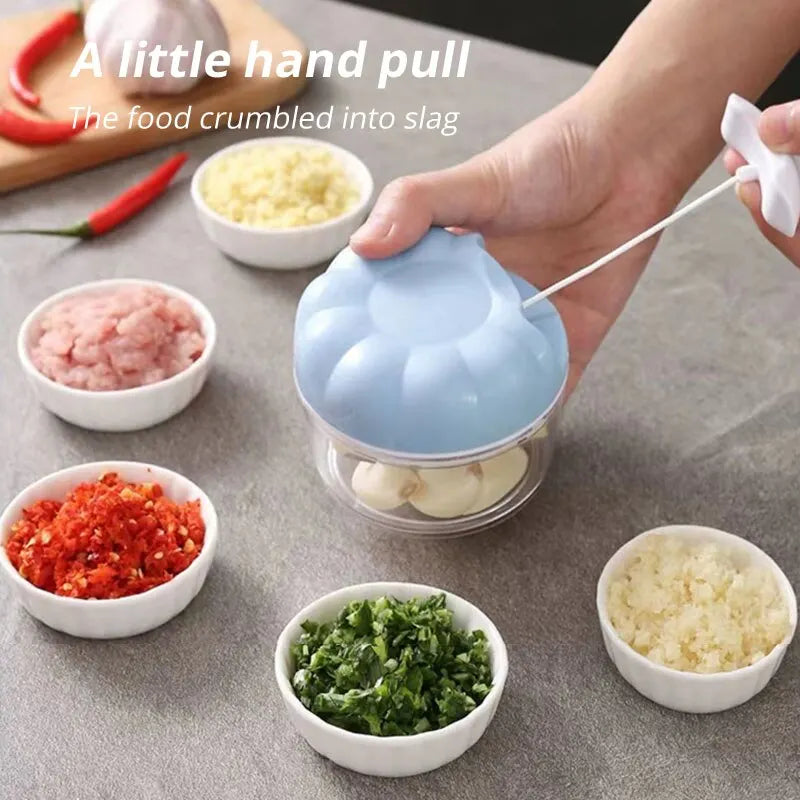 1pc Blue/Pink Hand-Operated Garlic Masher - Kitchen Gadget for Simple Mashing and Minced Garlic