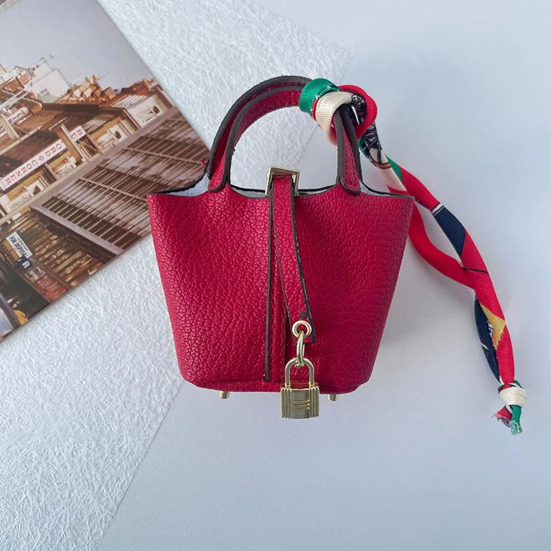Free 1+1 Birkin Inspired Mini Hand Bag - Basket Bag Charm