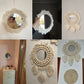 Macrame Mirror Kit Cotton Fringe Boho Wall Hanging Mirrors Fall 2025 Cozy Nursery Household Decor Gift