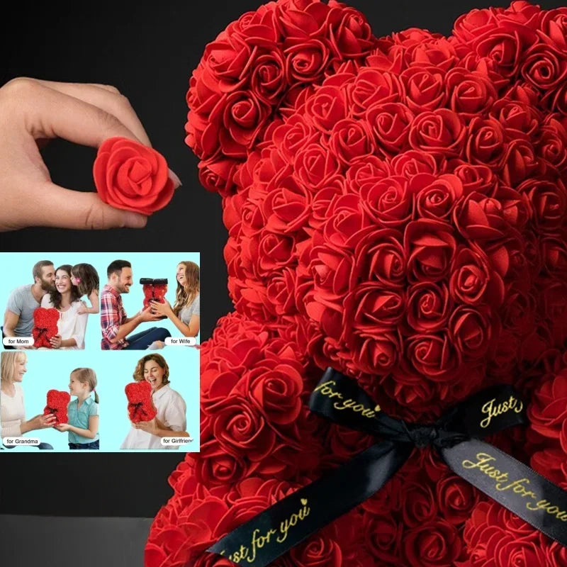Rose Eternal Bear With LED Lights Gift Decor 2026 Mother Day Valentine Day Trend Gift Ready