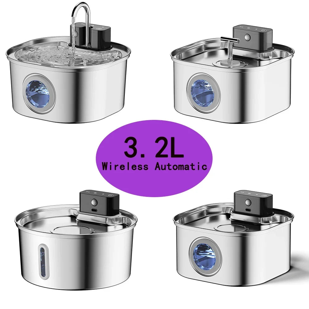 Cat Water Fountain Stainless Steel Cordless 3.2L Auto Dispenser Fall 2026 Keeps Pets Hydrated