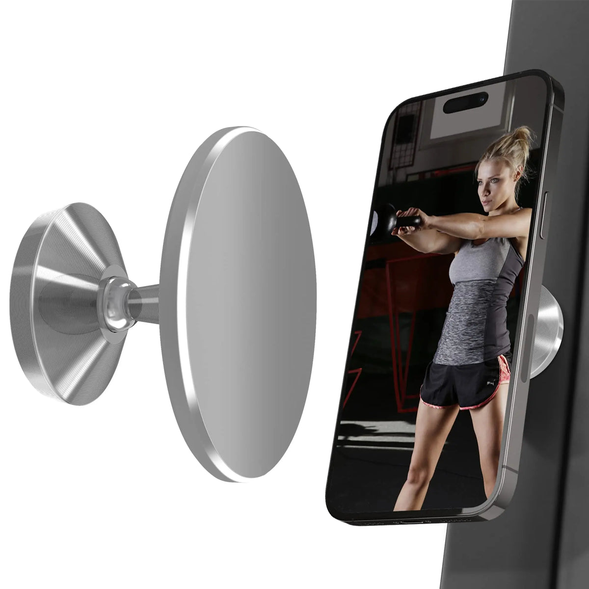 Gym Magnetic Phone Holder & Accessories - Hands-Free Workout Mount