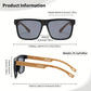 Square Sunglasses Frame Unisex Outdoor Eyewear UV400 Protection Summer 2026 Trend Wood Grain Hinges