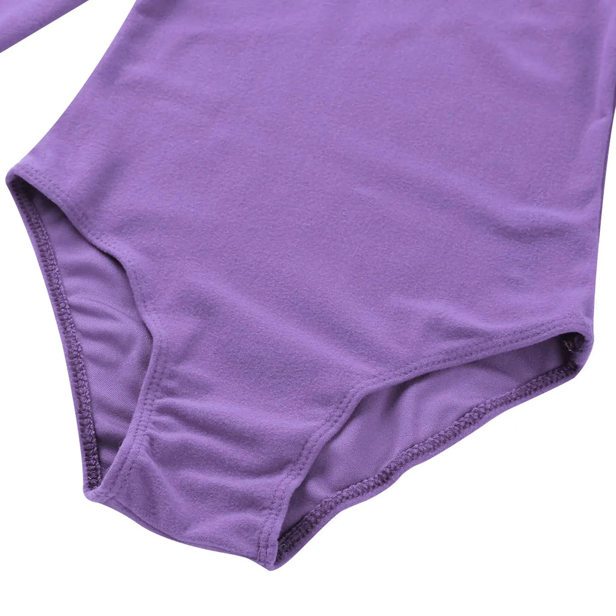 Plush girls' leotards - long sleeve solid color, polyester, for ballet and gymnastics training