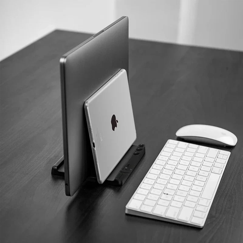Vertical Laptop Stand with Flexible Width - Space-Saving Computer Accessories for Office Desks