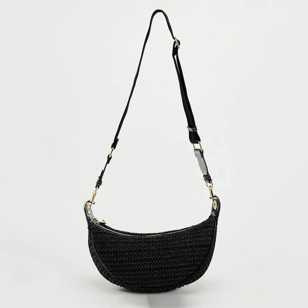 hobo style, crossbody, for beach & summer – Light women's woven straw shoulder bag