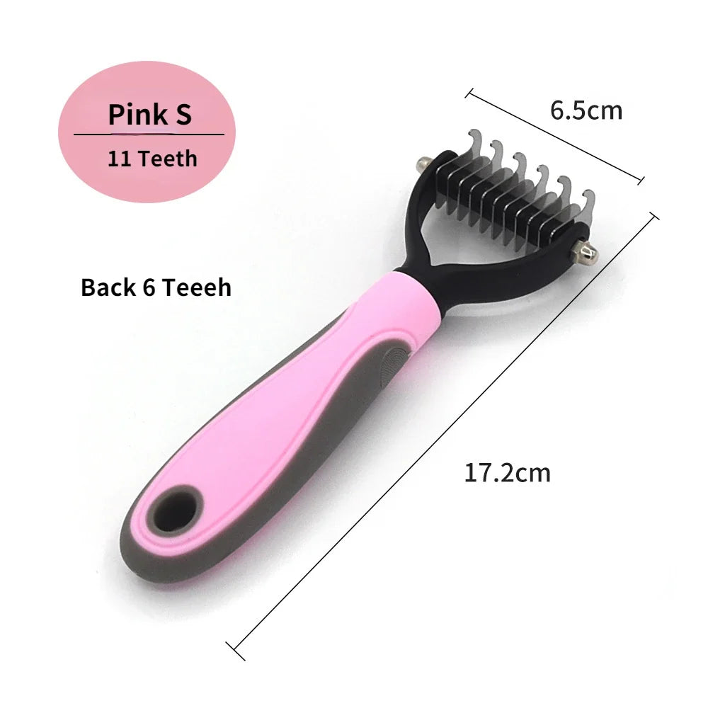 Pet Grooming Maintenance Deshedding Brush for Dogs & Cats - Fur Remover & Knot Cutter Comb