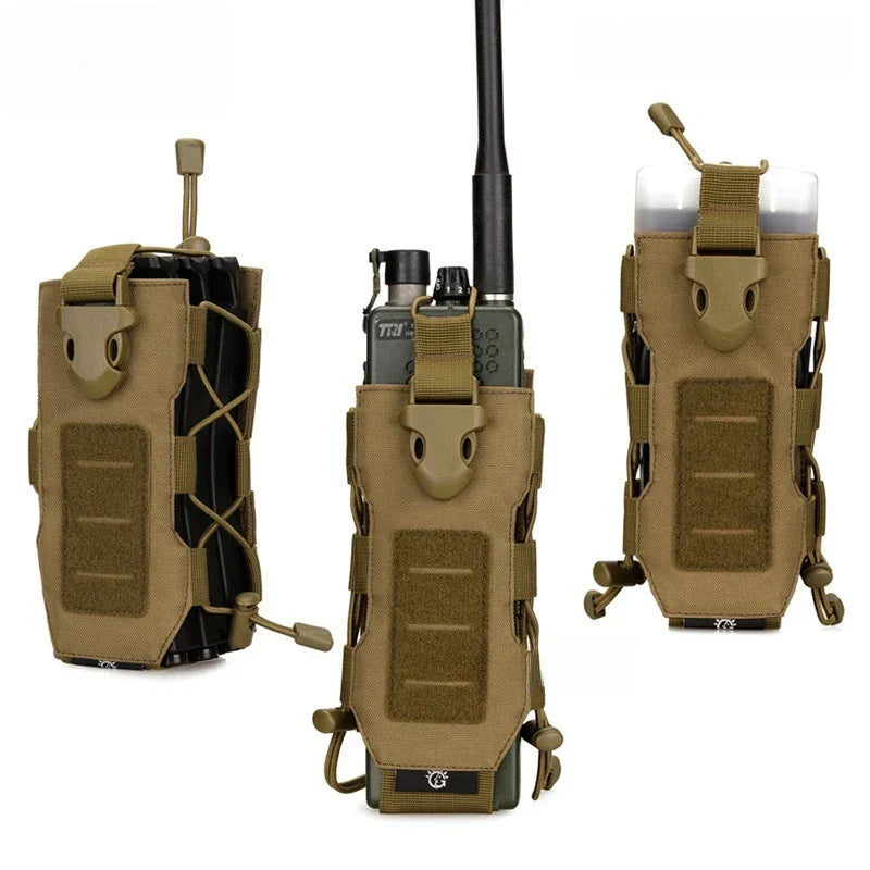 MOLLE Radio Pouch and Water Bottle Holder - Flexible 40 Oz Pouch for Backpack Fall 2025 Tactical Gear Accessory