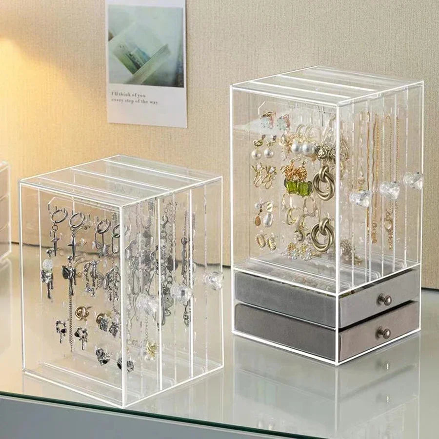 Acrylic Clear Jewelry Display Case With Drawers, Necklace And Earring Organizer, Holiday Gifts 2026 Gift Ready