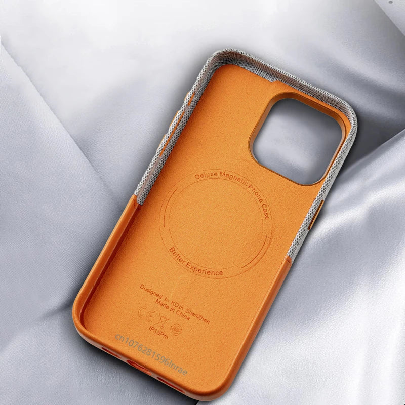 Card Holder MagSafe Leather Phone Case for iPhone 16 15Pro Max Cordless Charging Cover