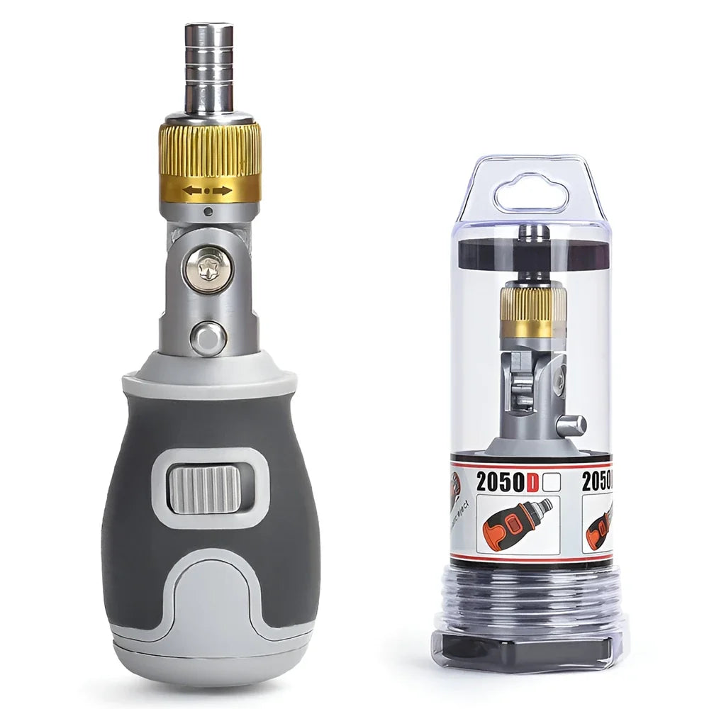 Travel-Friendly 8-in-1 Mini Ratchet Screwdriver Kit - Magnetic Multi-Tools for Household Use