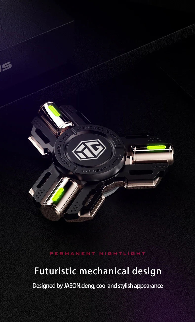 Fidget Glow Spinner Alloy EDC Long Spin Stress Relief