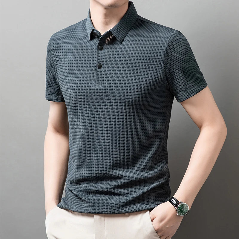 short sleeve, casual summer style, slim fit versatile top – Breathable men's polo shirt