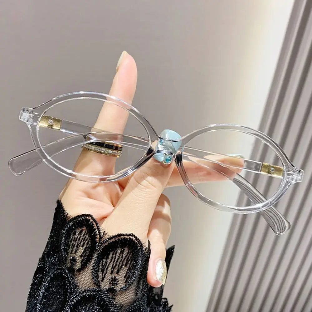 Blue2026 Edition Light Glasses Y2K Retro Oval Frame Eyeglasses For Reading And Computer Use, TikTok Viral