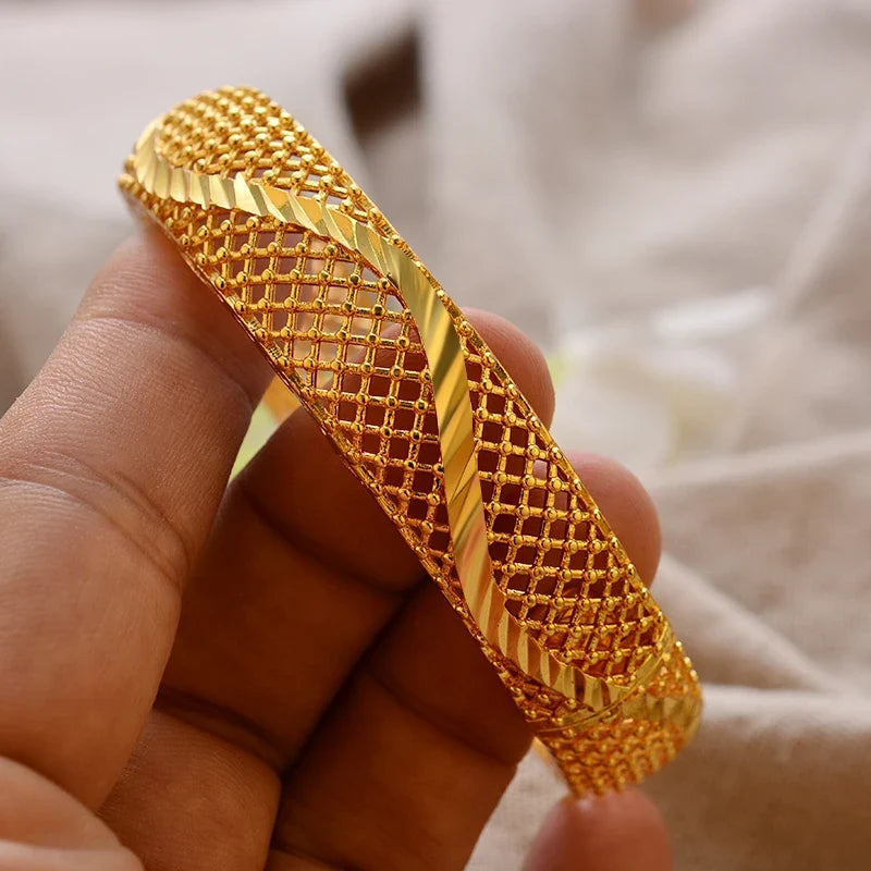 Gold Plated Bangles Deluxe Arabic Wedding Bracelet