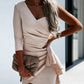 One Shoulder Elegant Womens Dress, Asymmetrical Fitted Cocktail Dress for Formal Events and Evening Outings-2