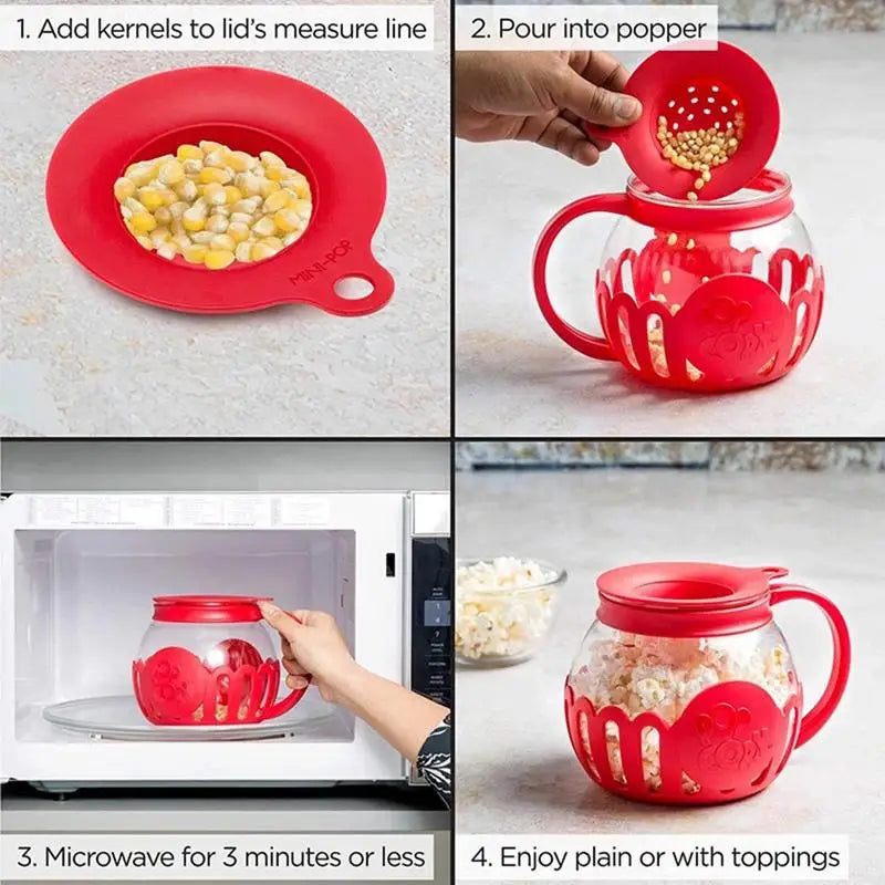 Microwave Popcorn Maker 2.25 Quart Silicone Popcorn Bowl Movie Night 2025 Simple Healthy Snack